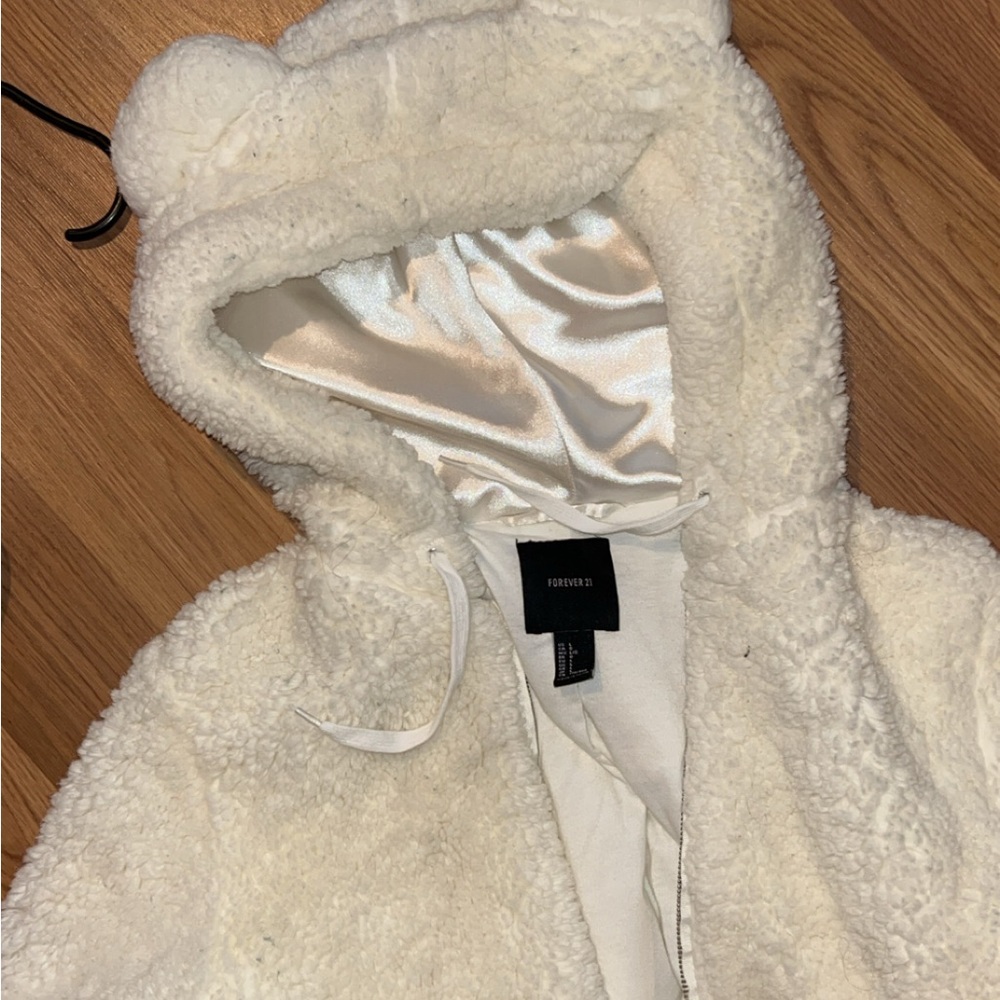 Forever 21 Cream fuzzy Jacket